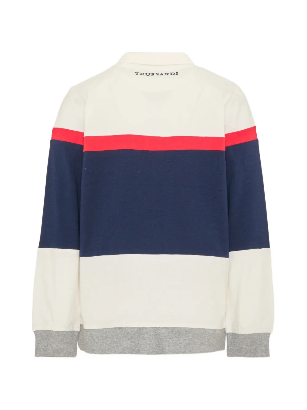TRUSSARDI JUNIOR Poloshirt met colourblocking en lange mouwen Wit