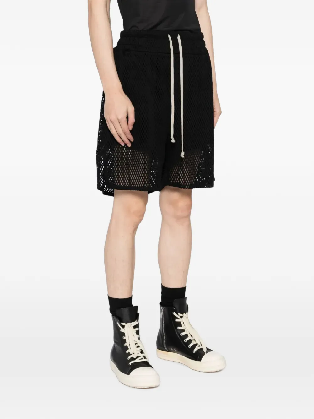 Rick Owens x Champion mesh drawstring track shorts Zwart
