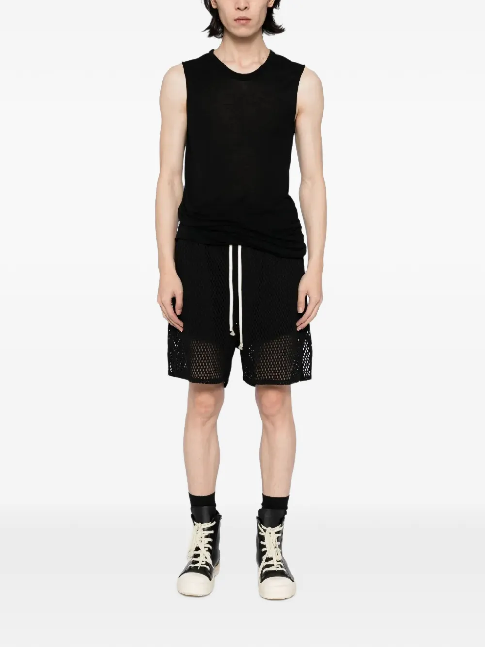 Rick Owens x Champion mesh drawstring track shorts Zwart