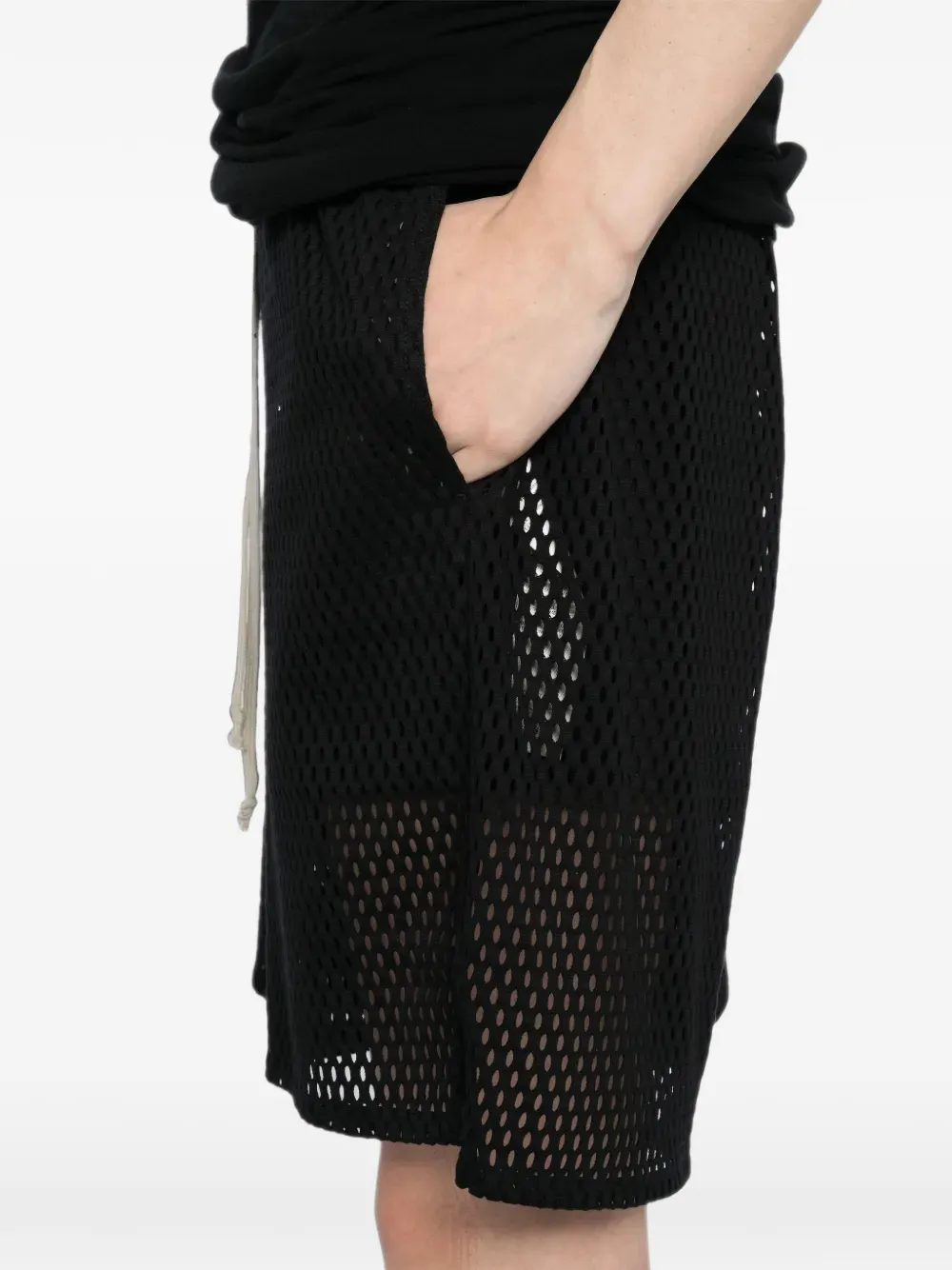 Rick Owens x Champion mesh drawstring track shorts Zwart