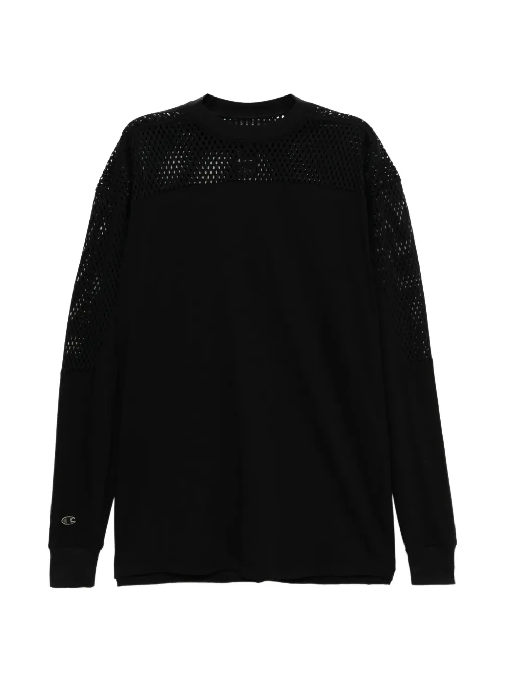 Rick Owens mesh-panel long-sleeve T-shirt - Nero