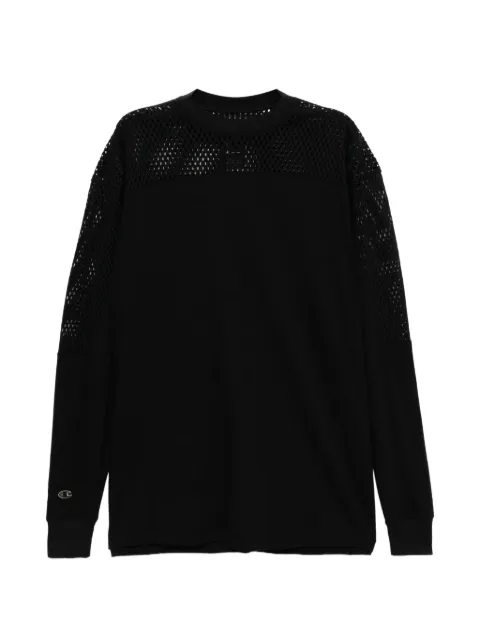 Rick Owens mesh-panel long-sleeve T-shirt