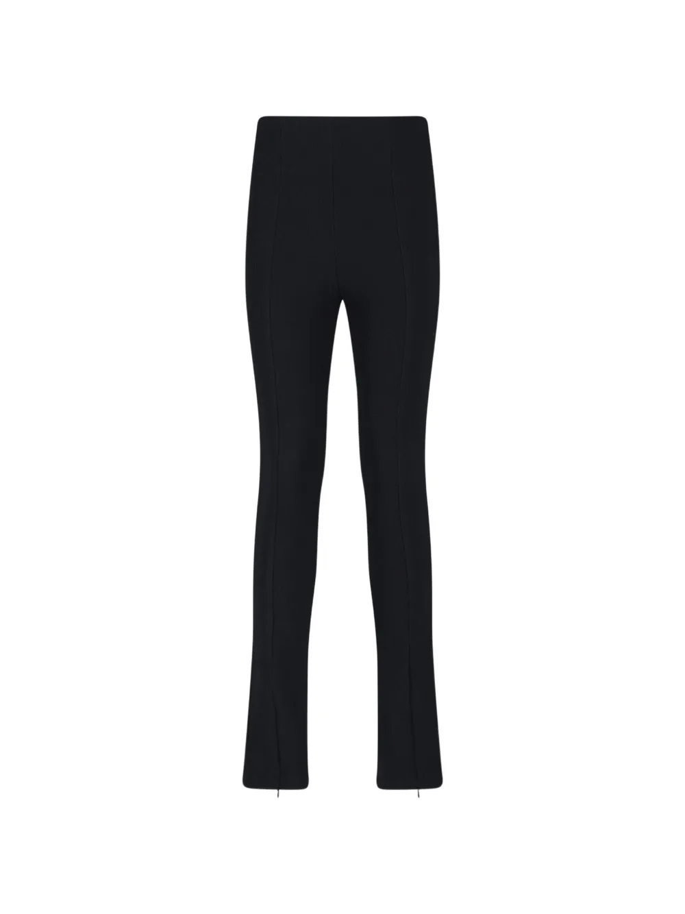 The Frankie Shop pantalon en maille côtelée à ourlet zippé - Noir The Frankie Shop pantalon en maille côtelée à ourlet zippé - Noir