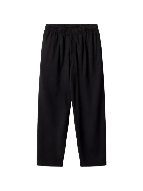 Maison Kitsuné logo-embroidered pleated trousers
