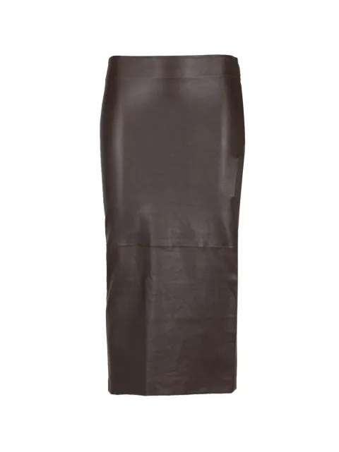 Sprwmn leather tube midi skirt