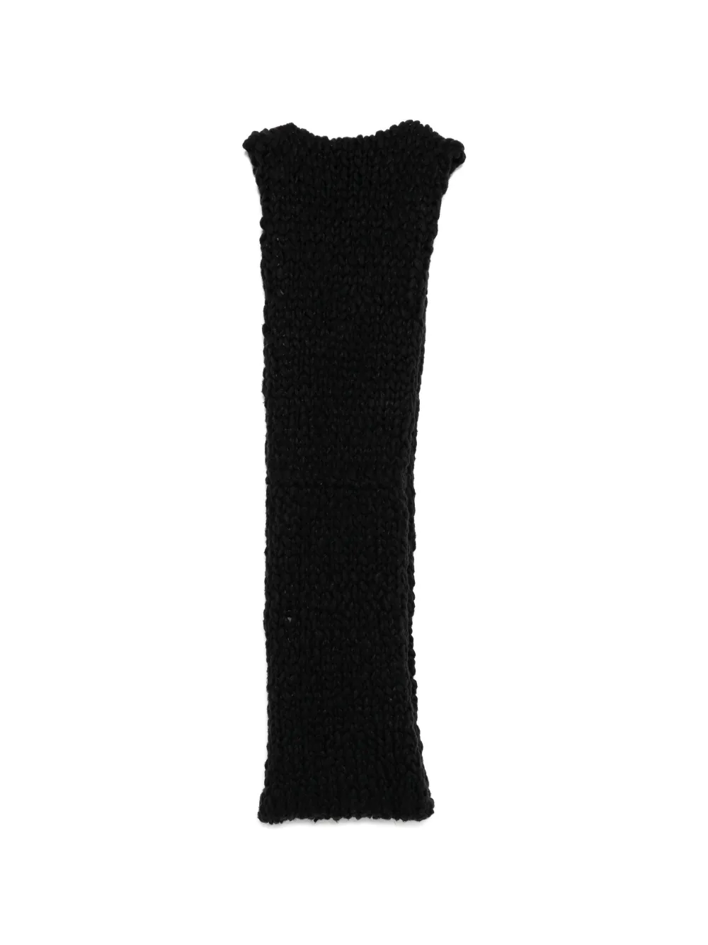 Yohji Yamamoto Scaldacollo in maglia tessuta a mano - Nero