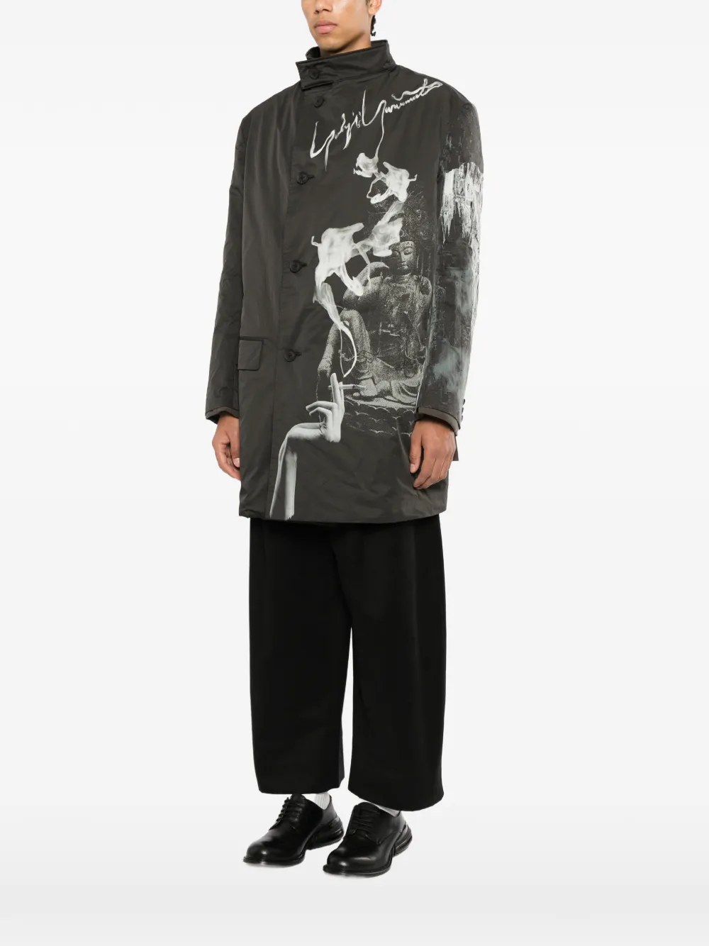 Yohji Yamamoto Smoking Gothic jack met print Zwart