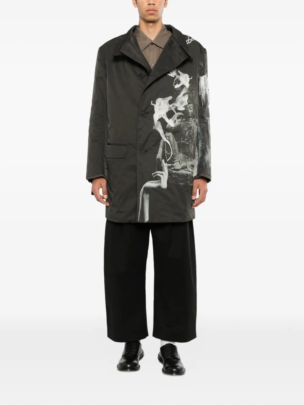 Yohji Yamamoto Smoking Gothic jack met print Zwart