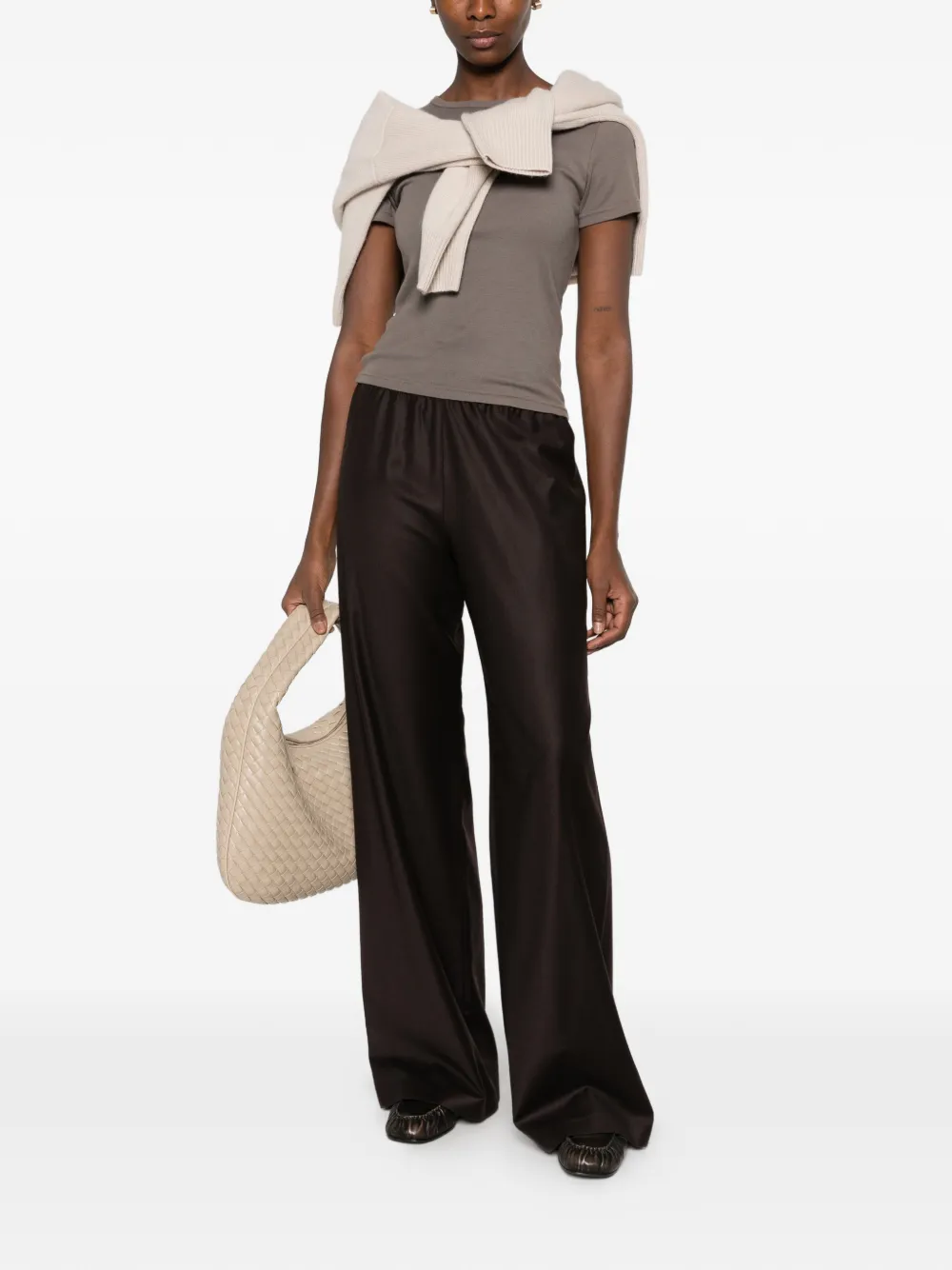 Herno elasticated wide-leg trousers Bruin
