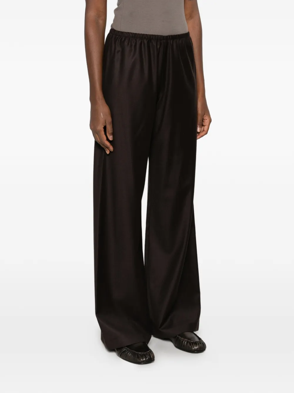 Herno elasticated wide-leg trousers Bruin