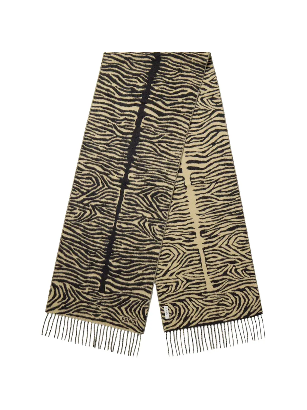 FENDI zebra-print fringed scarf · One Size