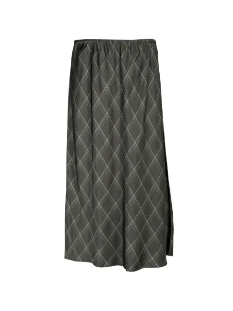 Vince diamond-plaid slip midi skirt