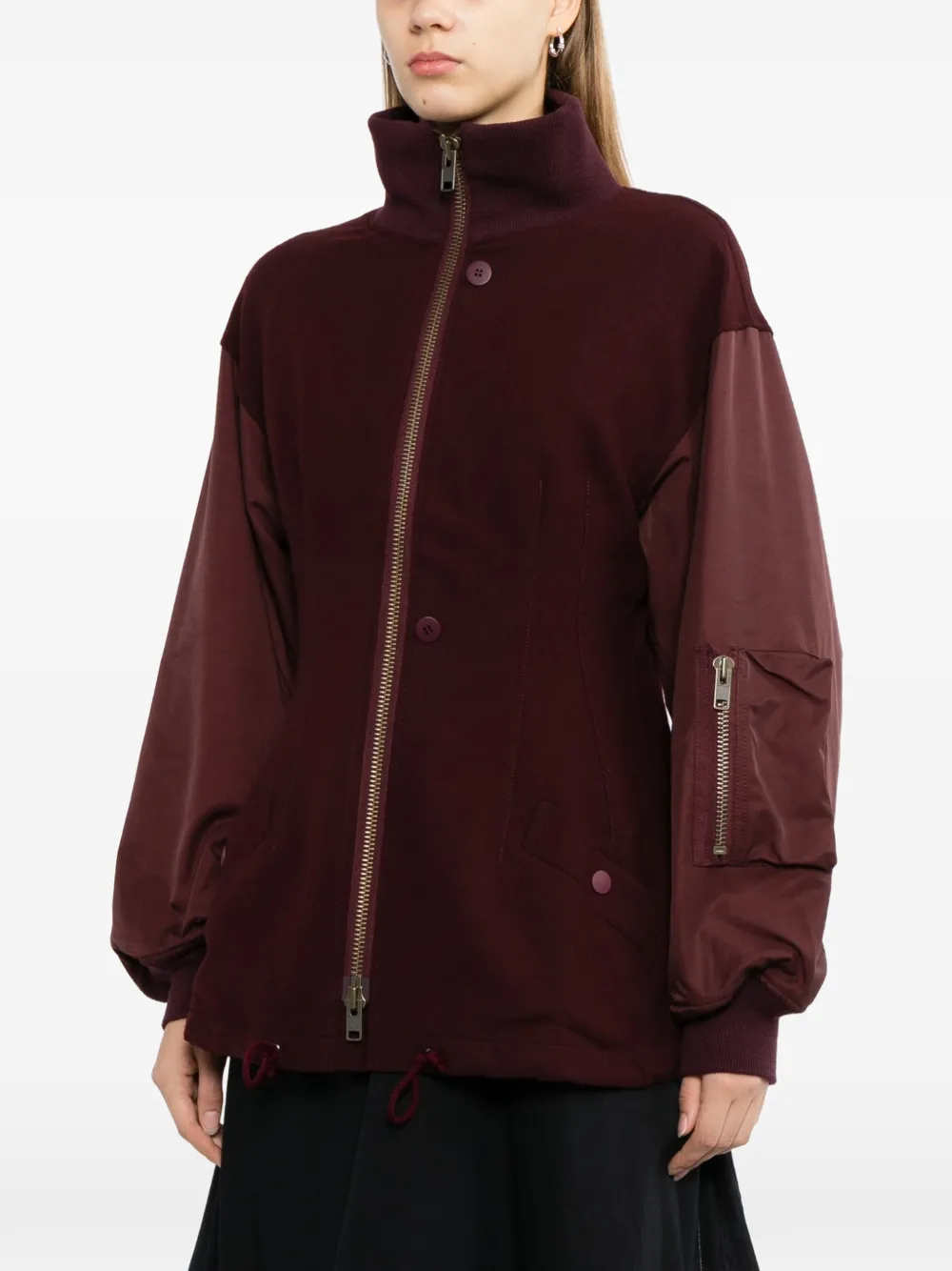 Yohji Yamamoto Flanellen bomberjack met coupenaden Rood