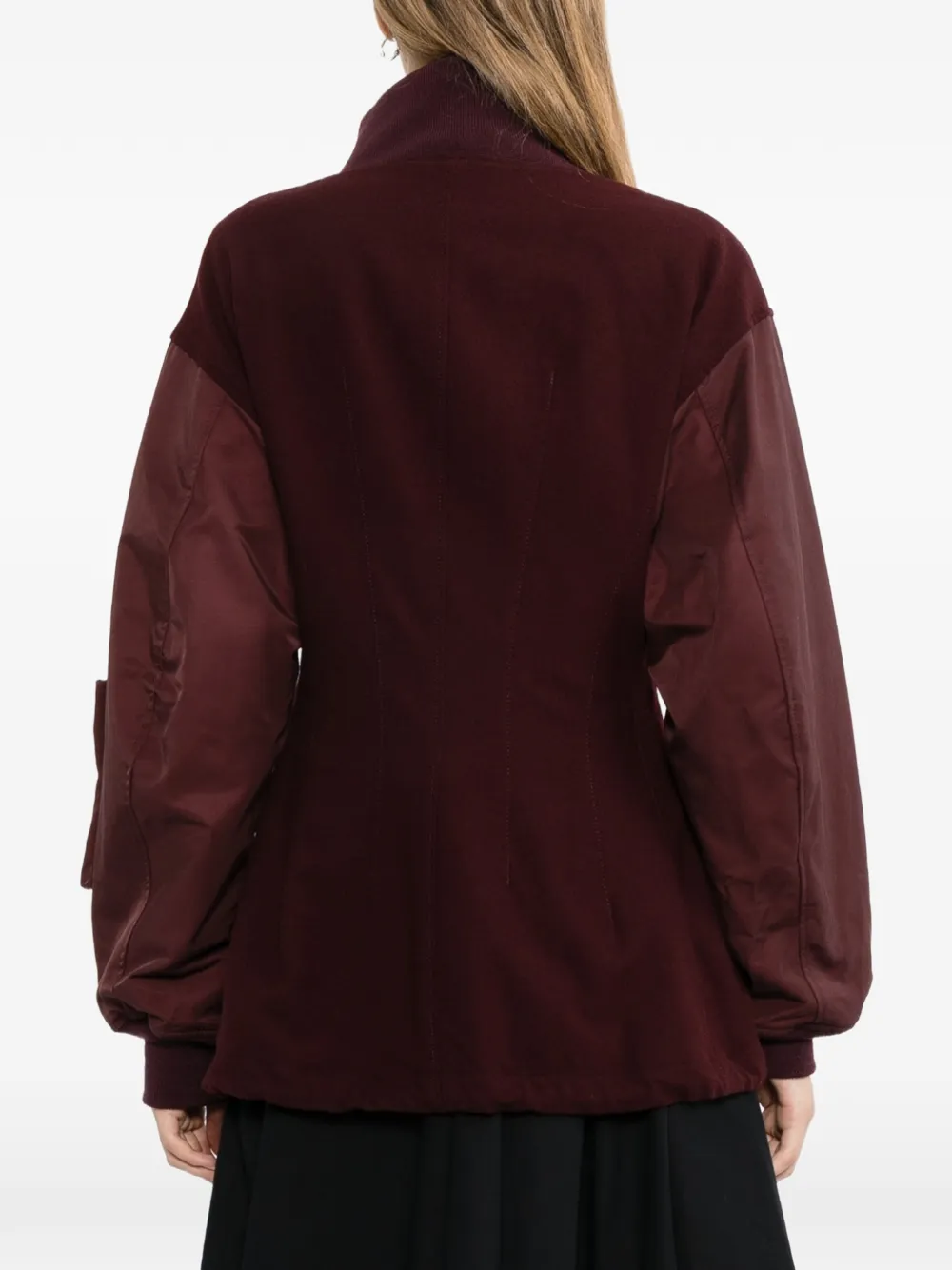 Yohji Yamamoto Flanellen bomberjack met coupenaden Rood