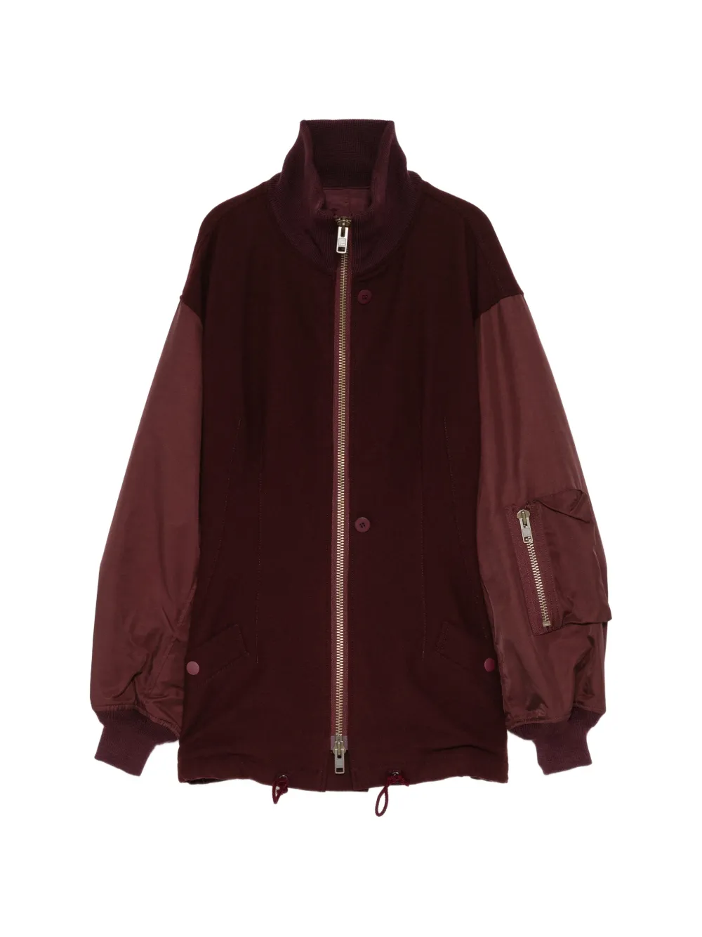 Yohji Yamamoto Bomber in flanella con pince - Rosso