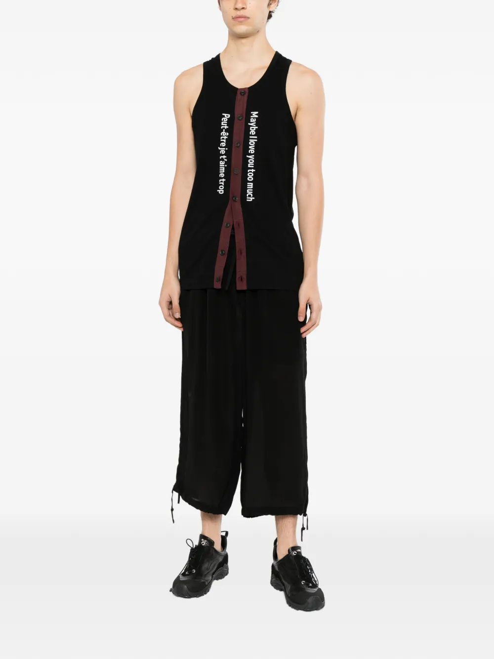 Yohji Yamamoto 12-momme silk drawstring-fastening shorts Zwart