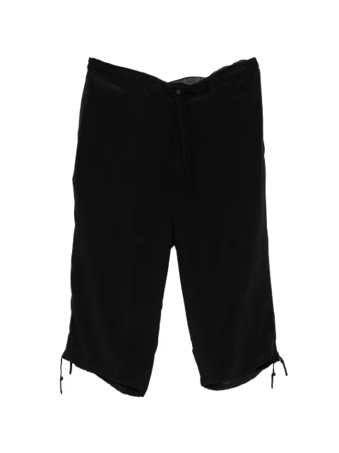 Yohji Yamamoto 12-momme silk drawstring-fastening shorts