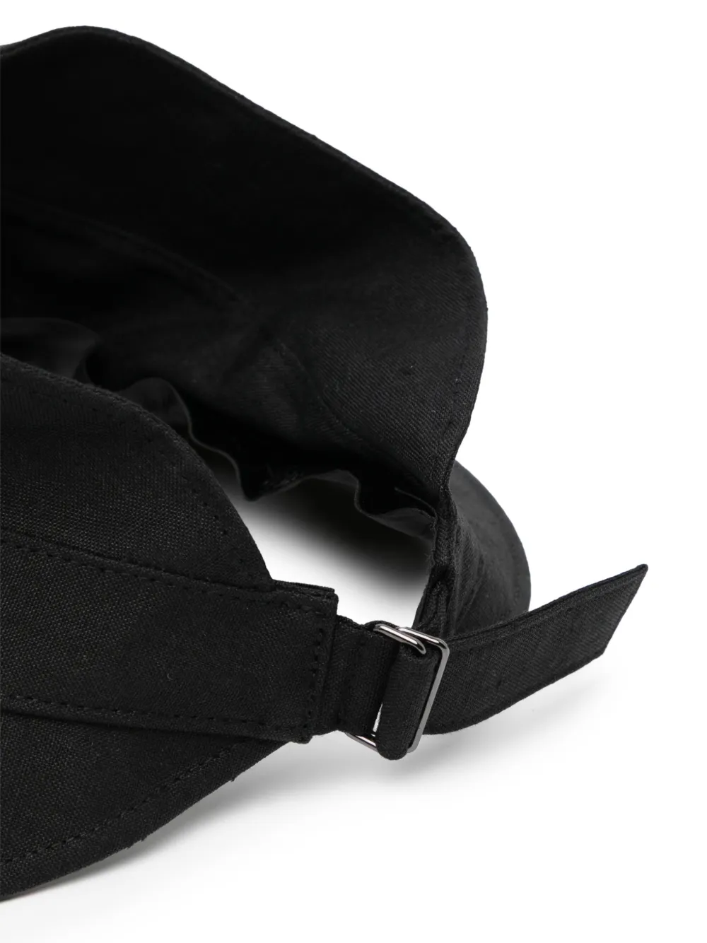 Yohji Yamamoto Zonneklep met vlas Zwart