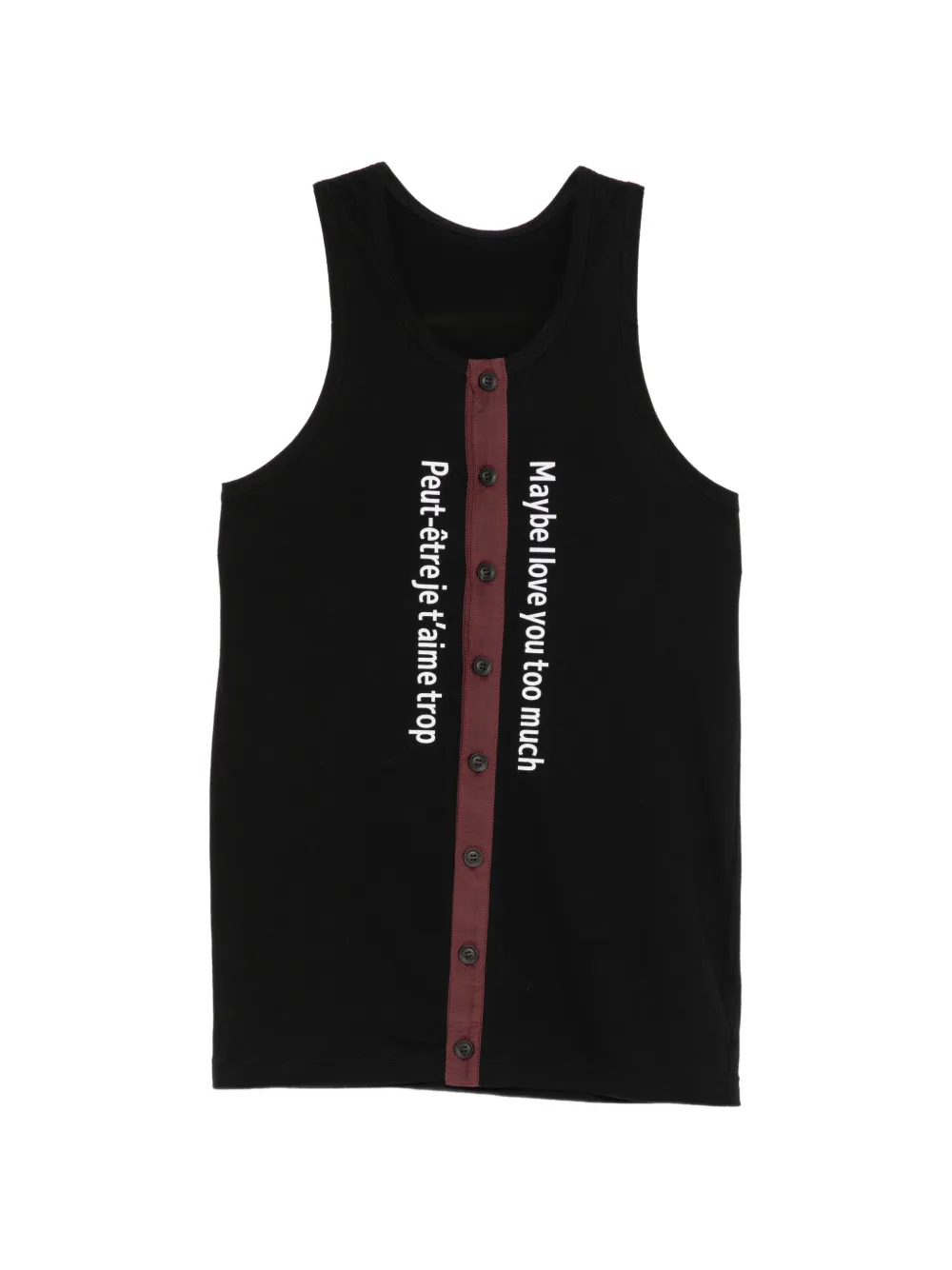 Yohji Yamamoto button-up tank top Zwart