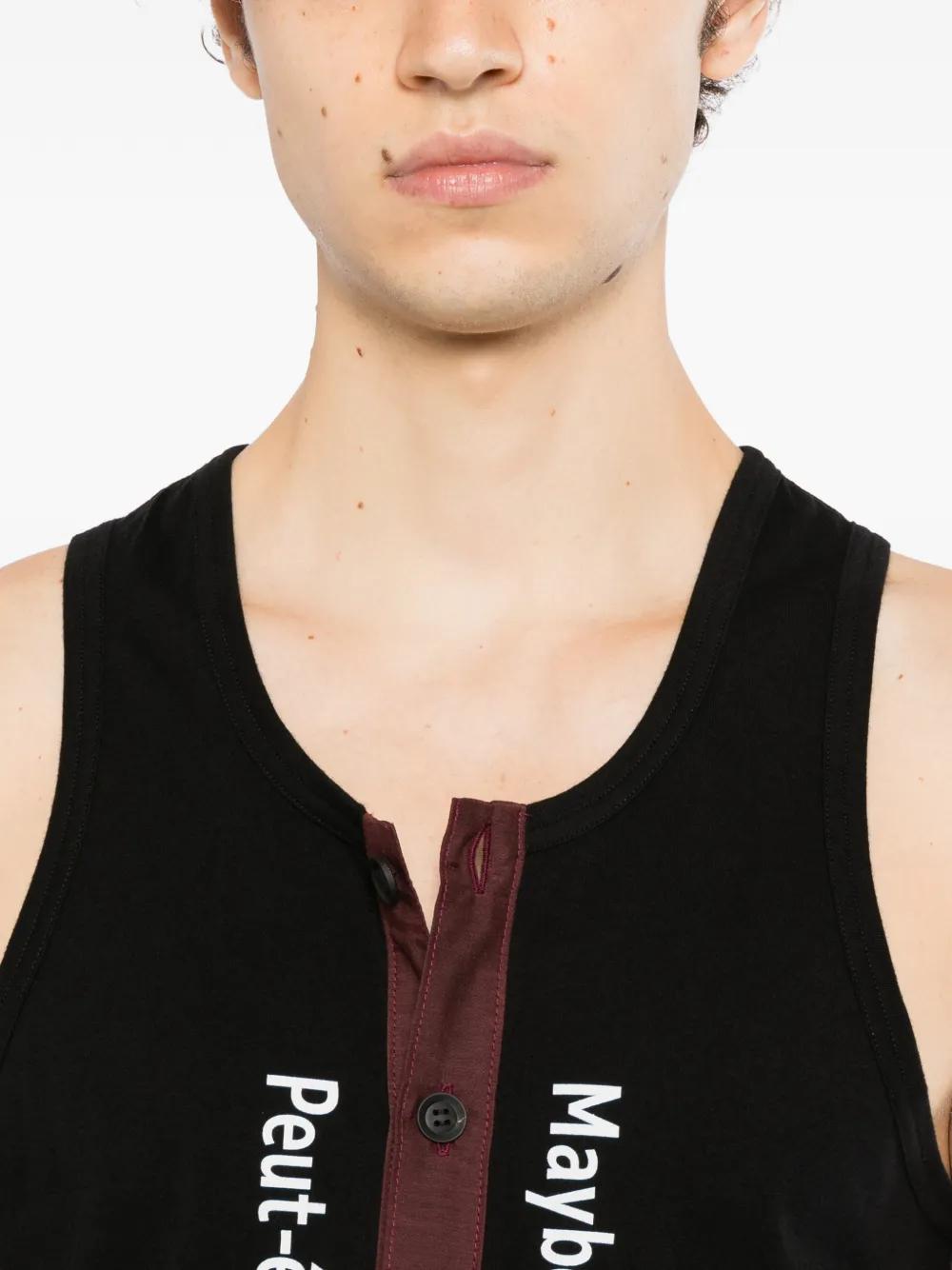 Yohji Yamamoto button-up tank top Zwart