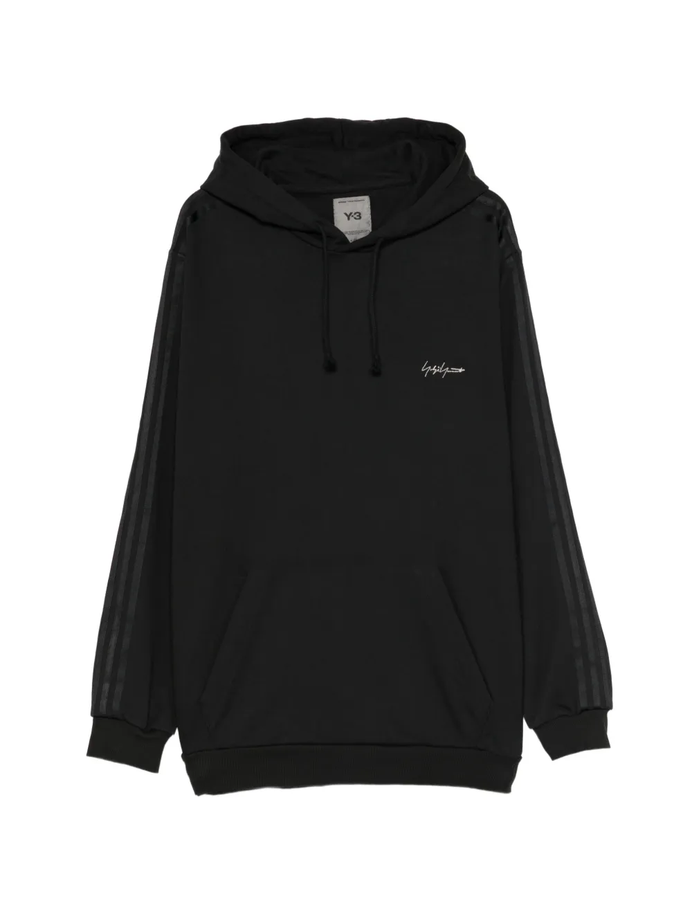 Yohji Yamamoto Felpa Y-3 Kuro con cappuccio e tre strisce - Nero