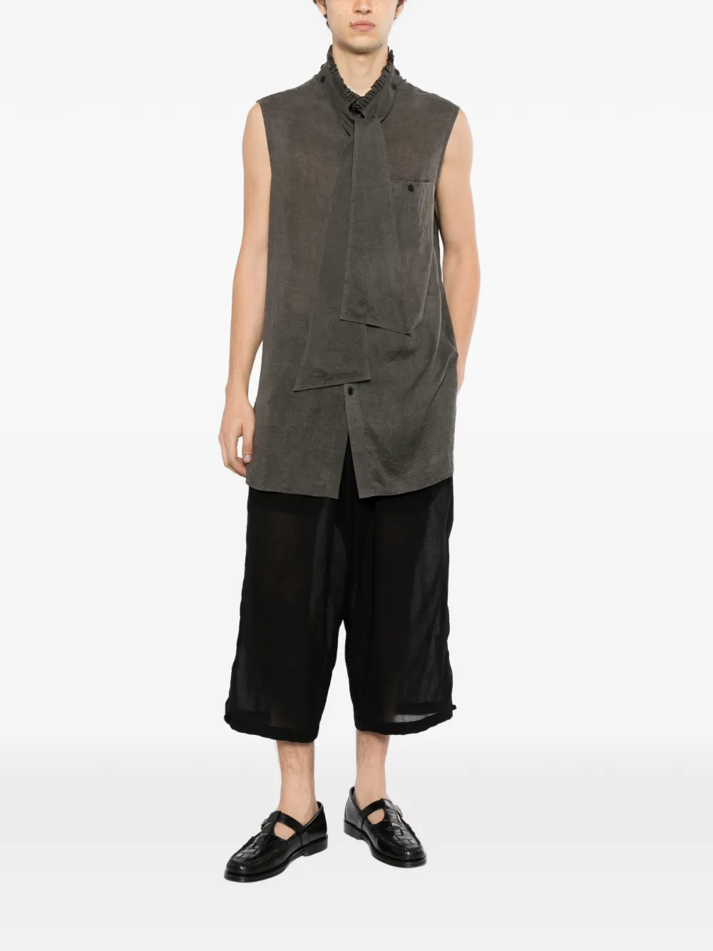 Yohji Yamamoto China Button shorts Zwart