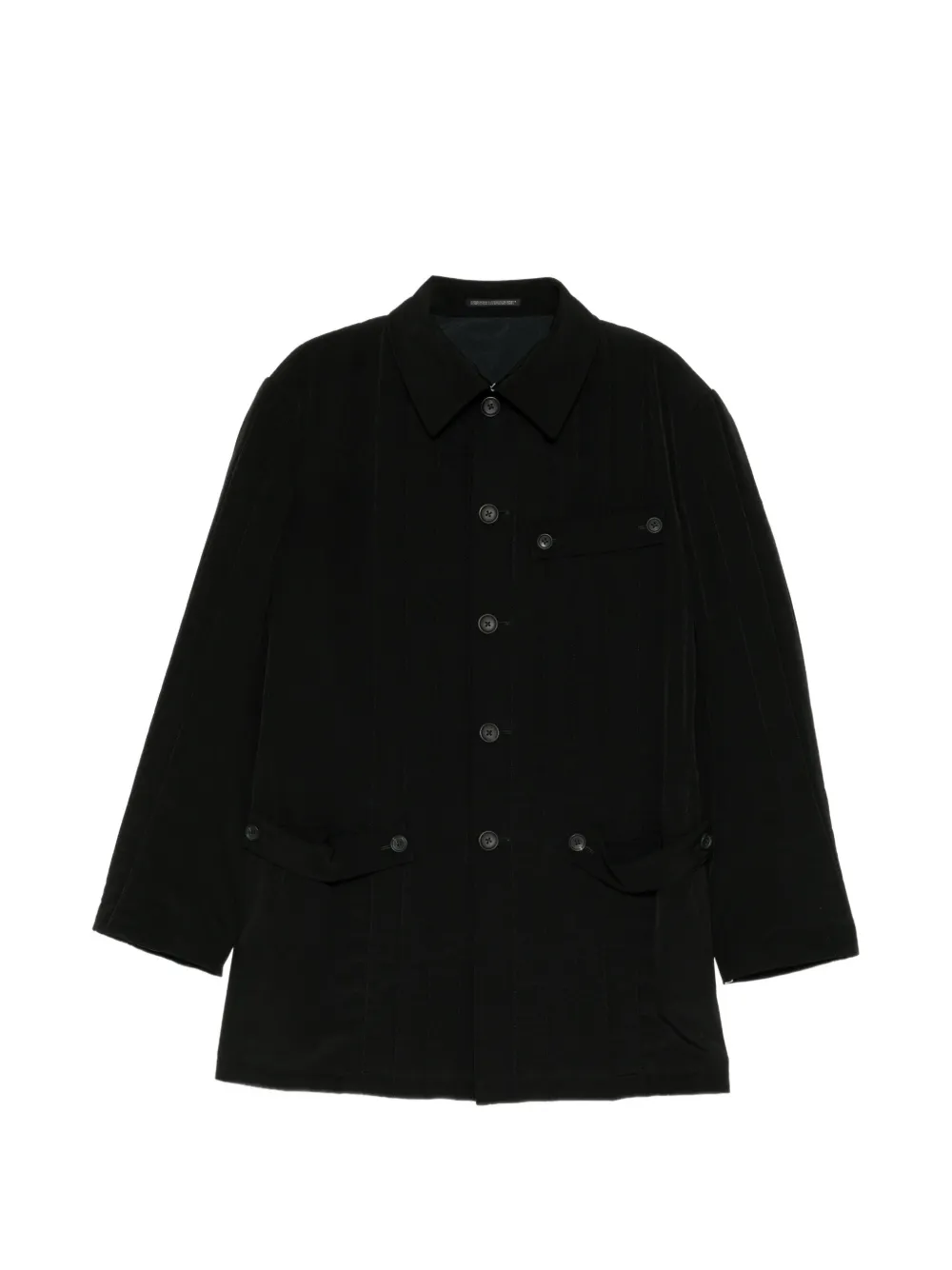 Yohji Yamamoto tab-detail padded jacket - Nero