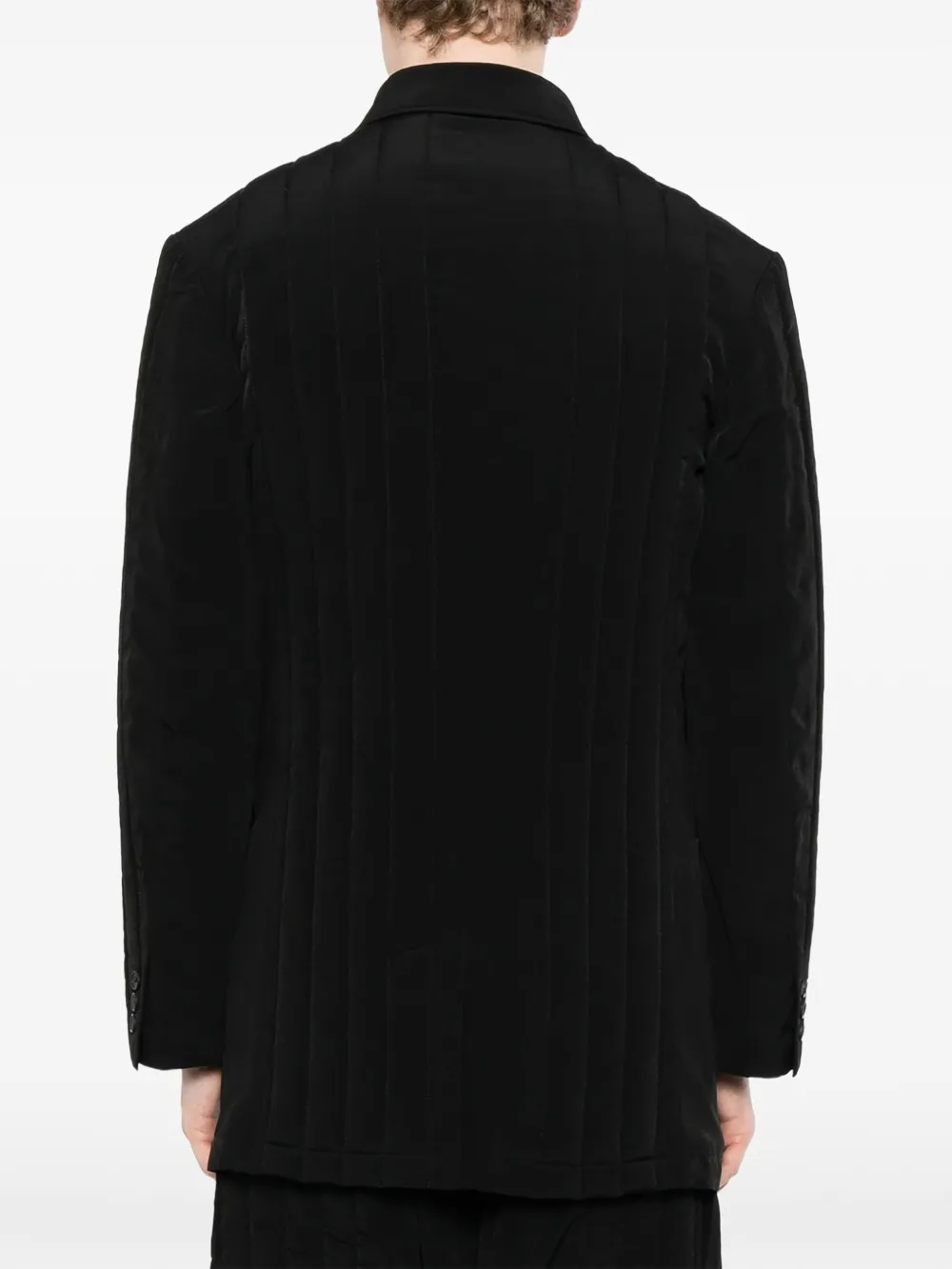 Yohji Yamamoto Gewatteerd jack met banddetail Zwart