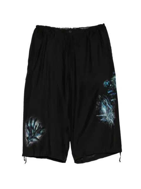 Yohji Yamamoto short Sea Creature à imprimé et lien de resserrage