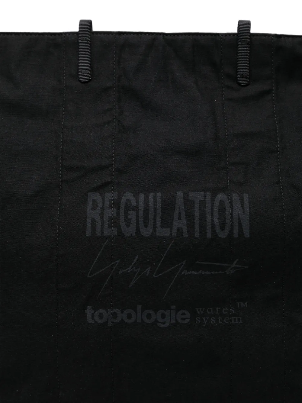 Yohji Yamamoto x Topologie tech sateen yy tote bag Zwart