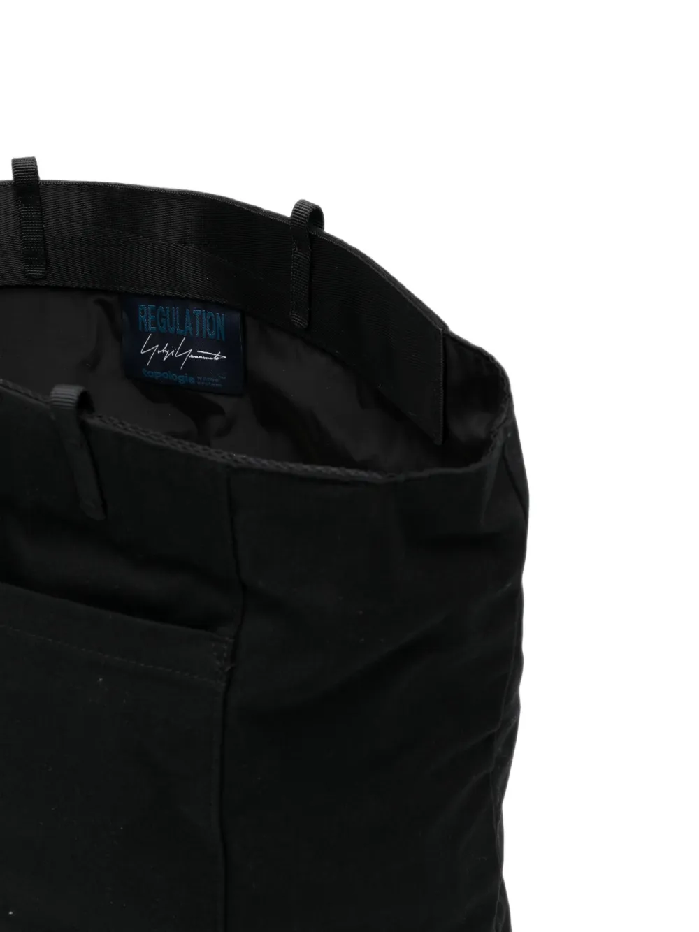 Yohji Yamamoto x Topologie tech sateen yy tote bag Zwart
