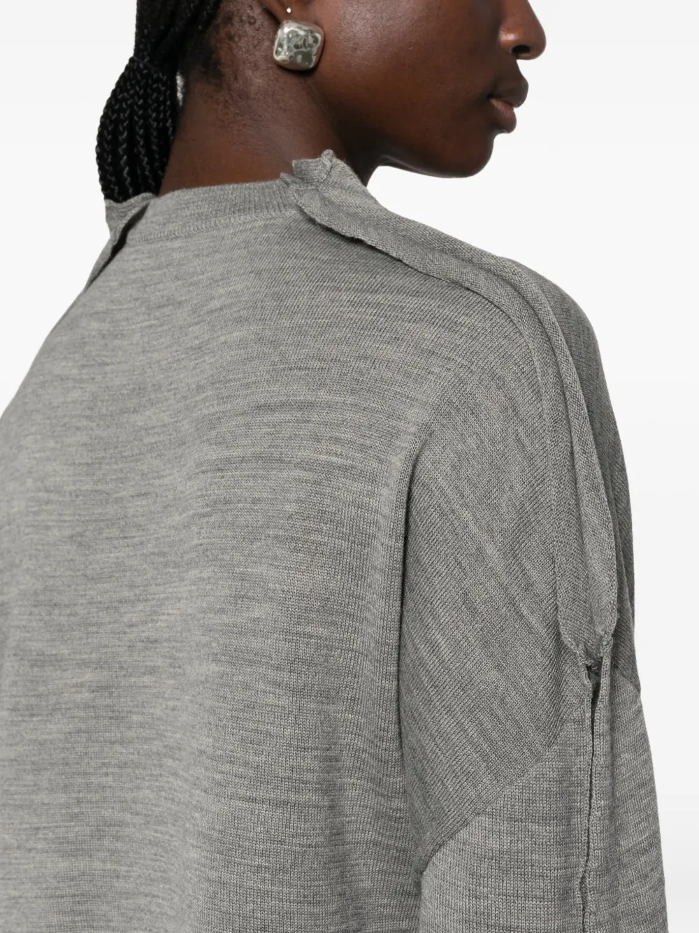 Comme Des Garçons Comme Des Garçons raw-edge panelled sweater Grijs