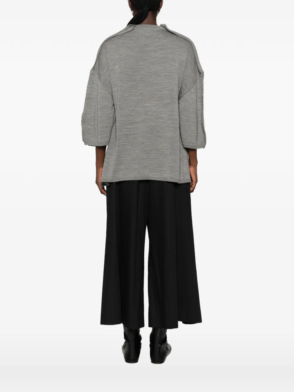 Comme Des Garçons Comme Des Garçons raw-edge panelled sweater Grijs