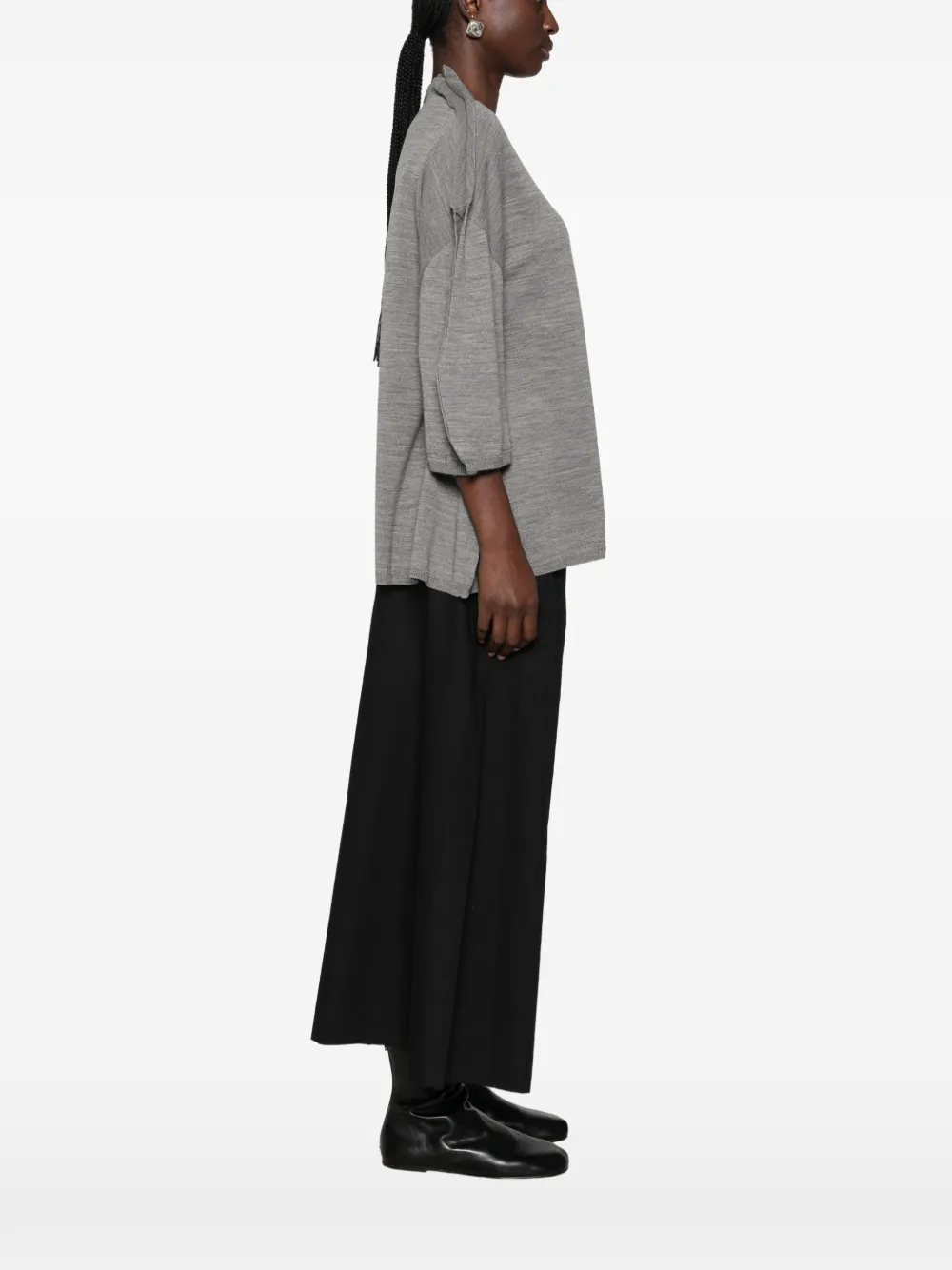 Comme Des Garçons Comme Des Garçons raw-edge panelled sweater Grijs
