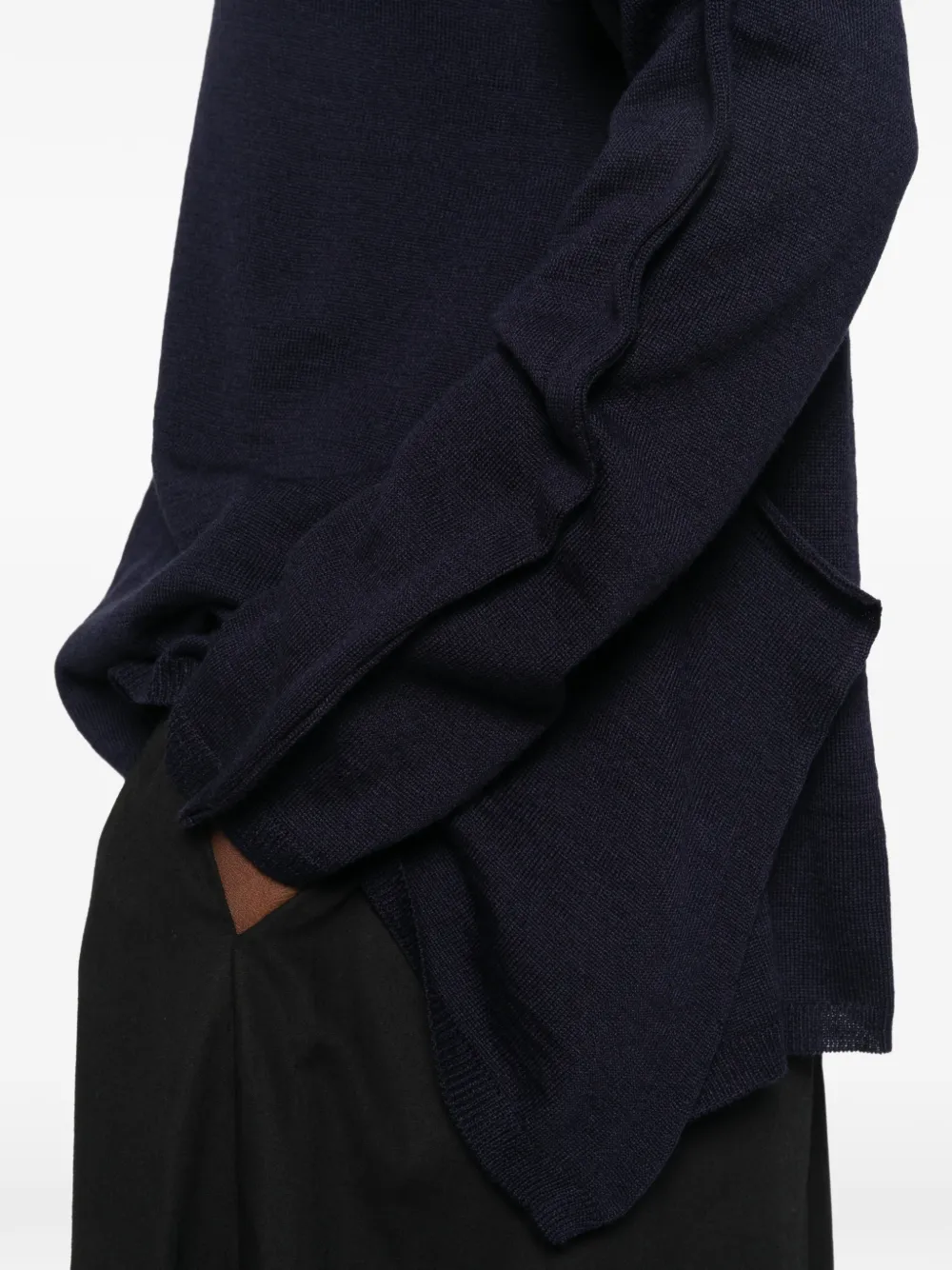 Comme Des Garçons Comme Des Garçons ruffled-detail sweater Blauw
