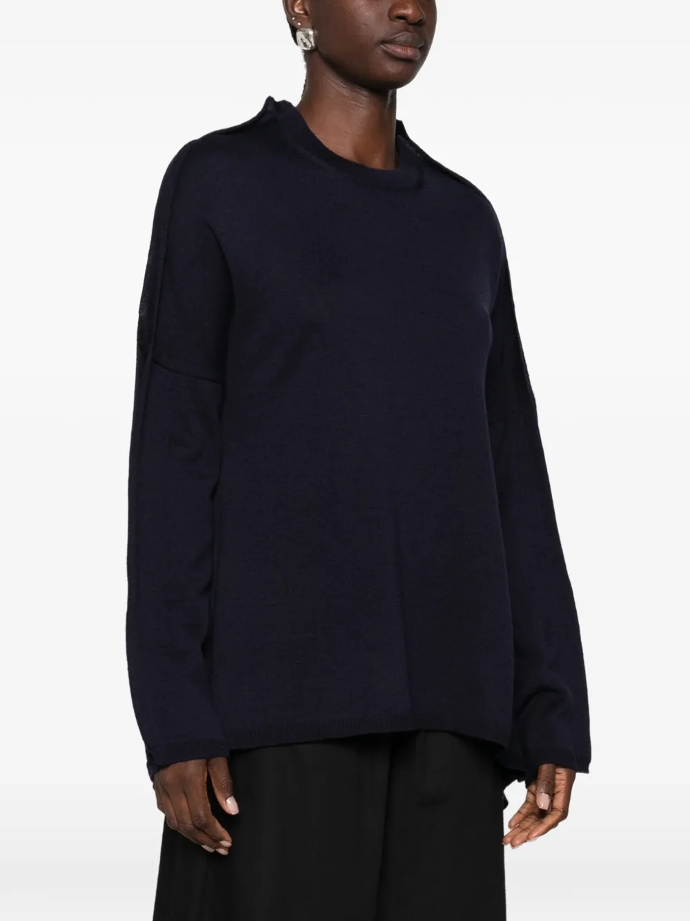 Comme Des Garçons Comme Des Garçons ruffled-detail sweater Blauw
