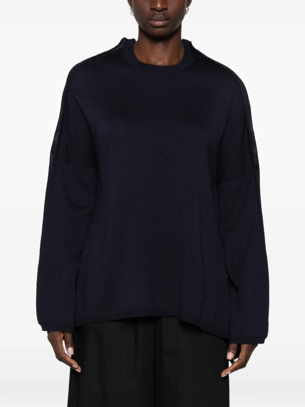 Comme Des Garçons Comme Des Garçons ruffled-detail sweater Blauw