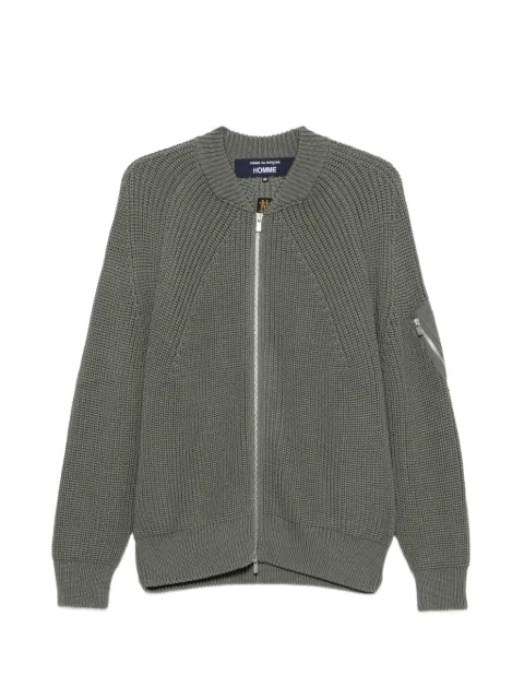 Comme des Garçons Homme zip-up ribbed-knit cardigan