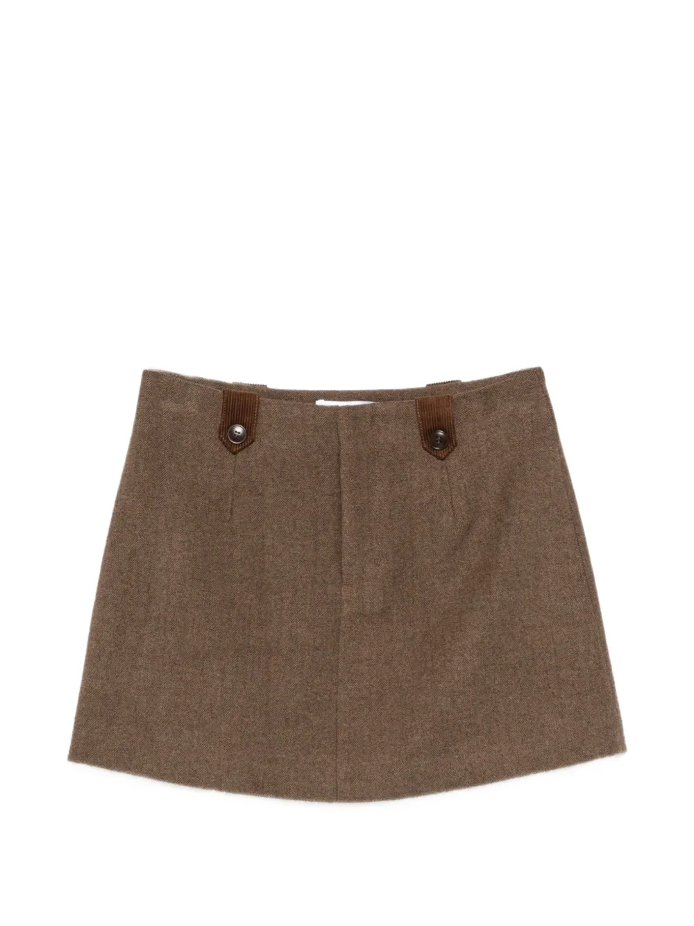 Eleh herringbone button-tab skirt