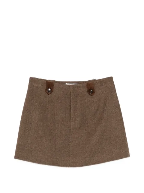 Eleh herringbone button-tab skirt