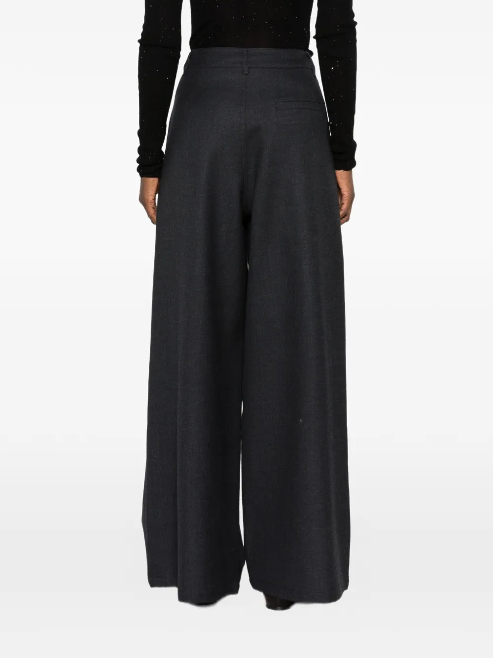 Eleh Pantalon met wijde pijpen Grijs