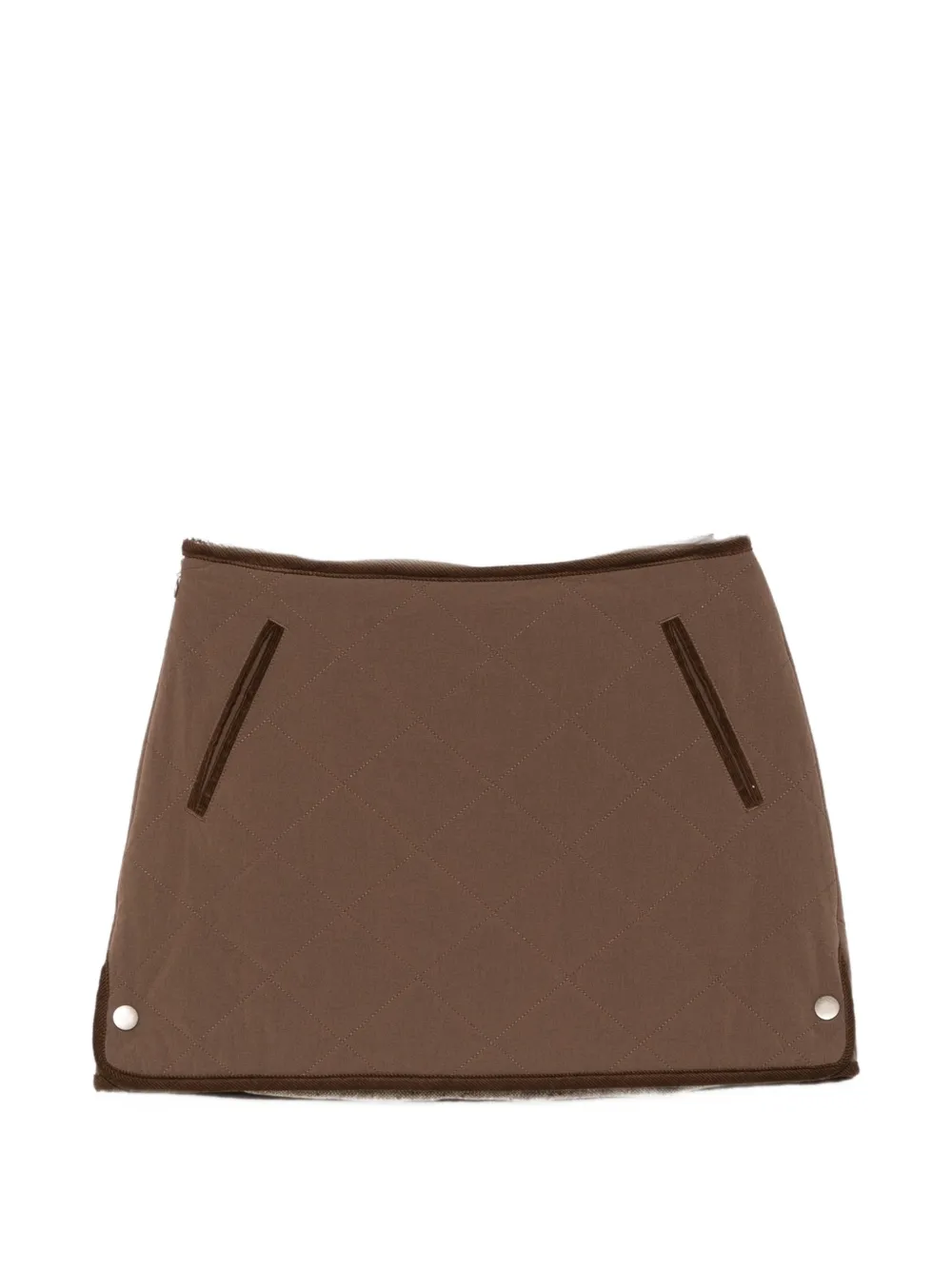 Eleh quilted velvet-trimmed skirt