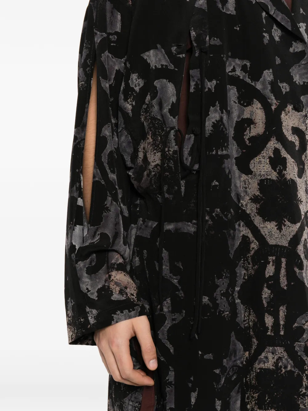 Yohji Yamamoto Baroque collarless coat Zwart
