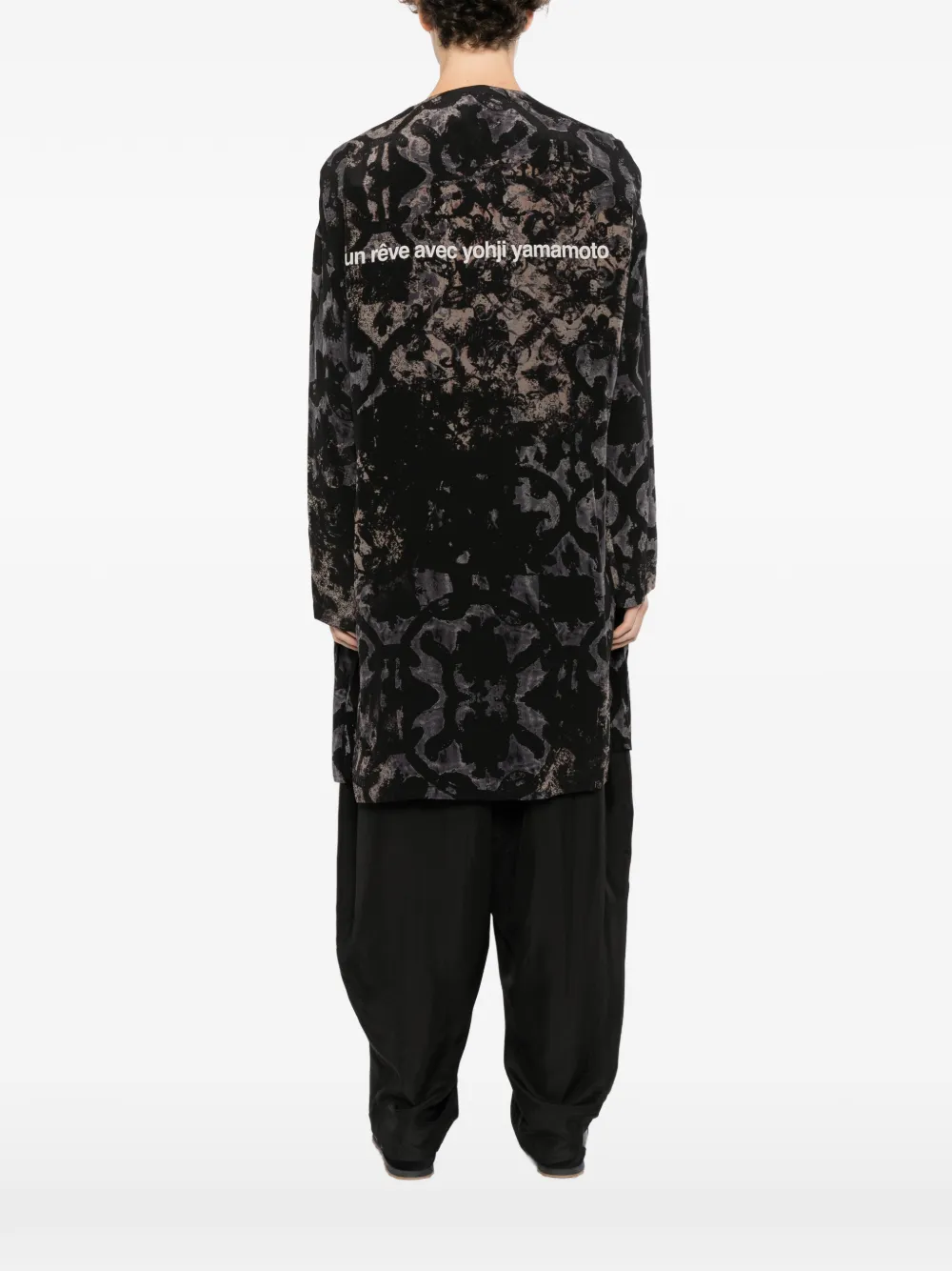 Yohji Yamamoto Baroque collarless coat Zwart