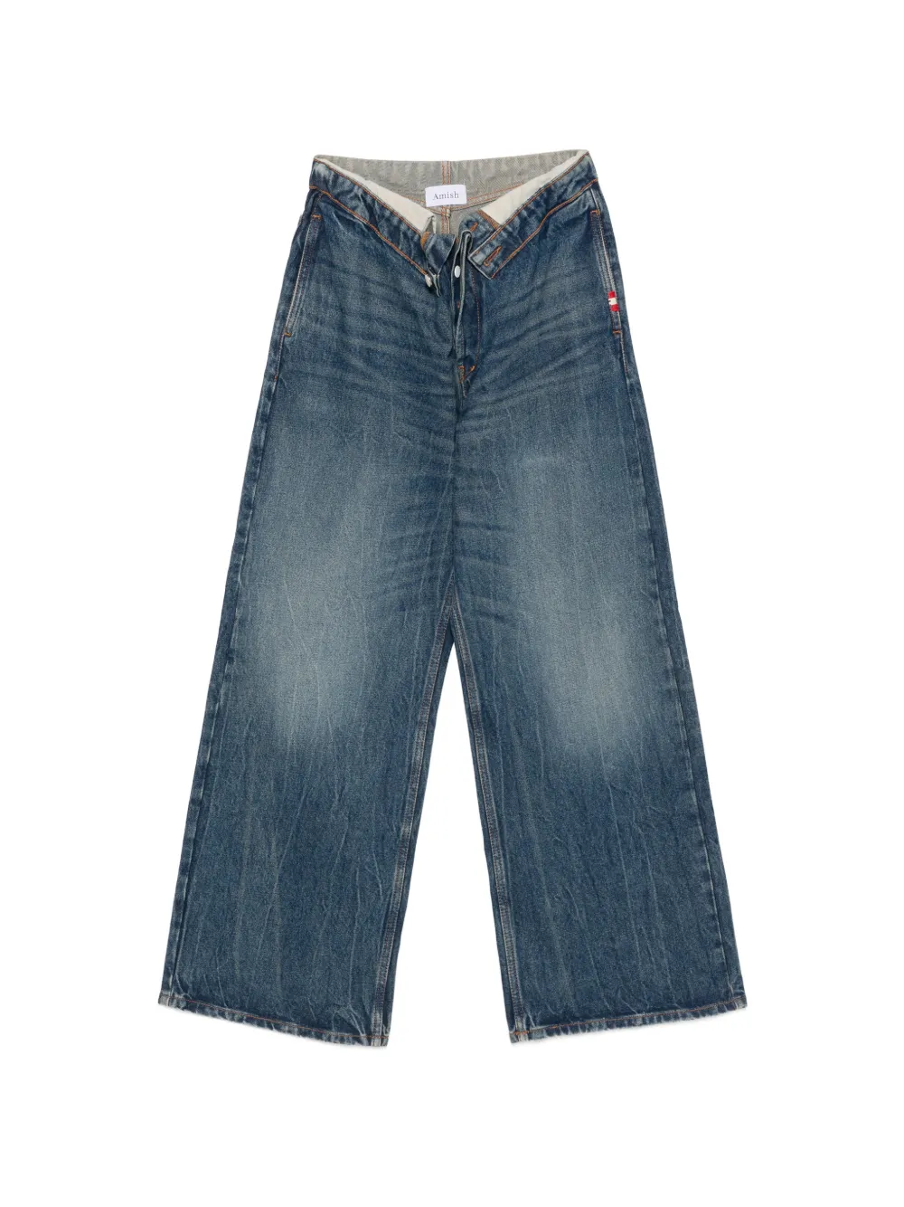AMISH fold-over wide-leg jeans