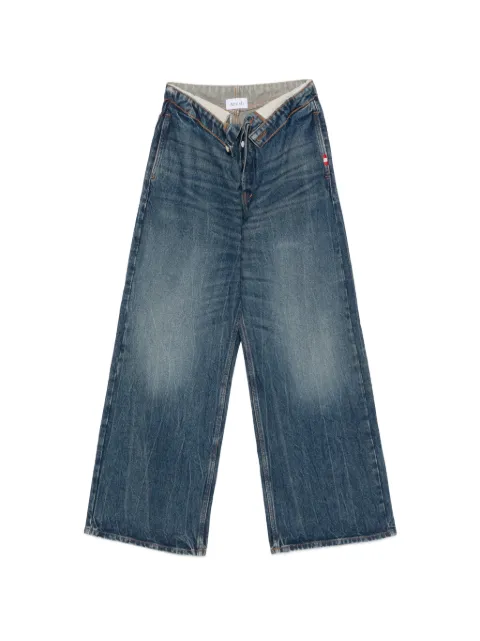 AMISH fold-over wide-leg jeans