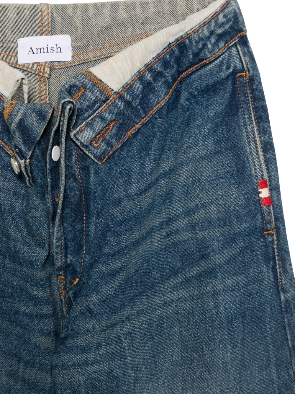 AMISH Jeans met wijde pijpen Blauw