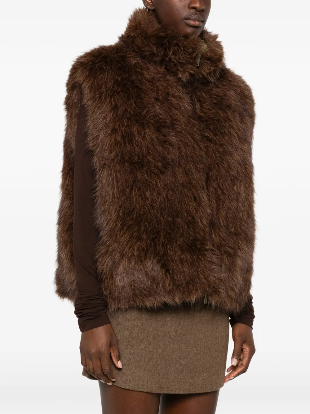 Eleh reversible faux-fur gilet Bruin