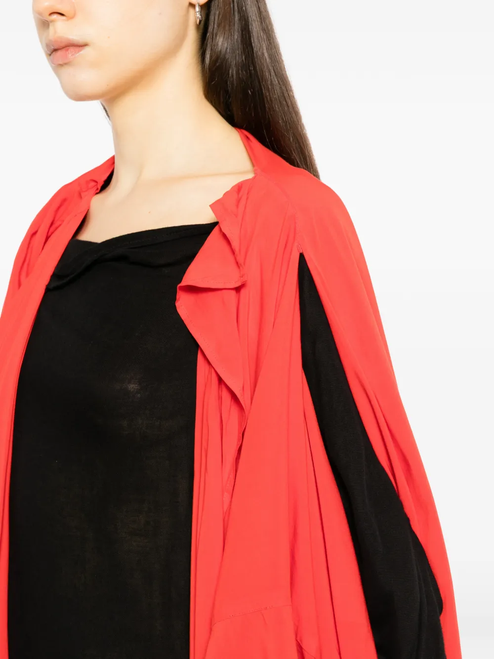 Yohji Yamamoto asymmetric draped coat Rood