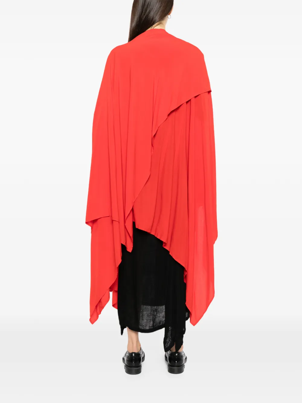 Yohji Yamamoto asymmetric draped coat Rood